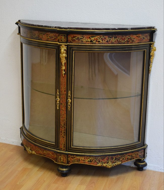 Boulle Marquetry Sideboard Display Cabinet-photo-2