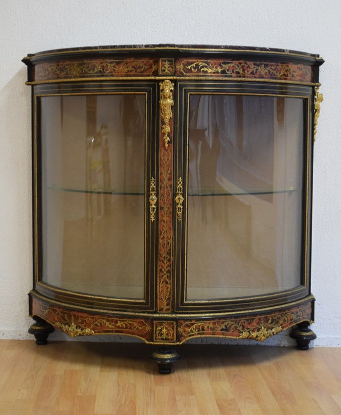 Boulle Marquetry Sideboard Display Cabinet-photo-3