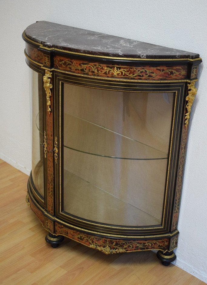 Boulle Marquetry Sideboard Display Cabinet-photo-4