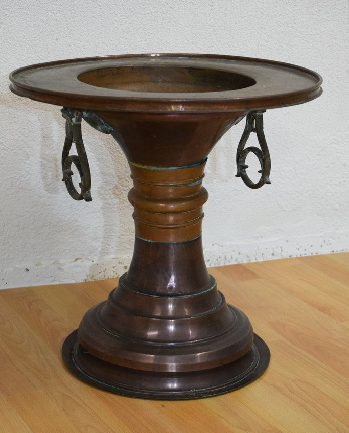 Copper Planter With Two Bronze Handles, It Is Dated 1904-photo-4