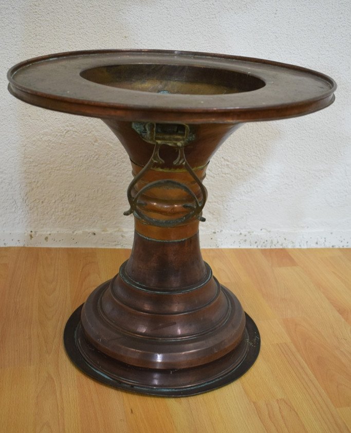 Copper Planter With Two Bronze Handles, It Is Dated 1904-photo-3