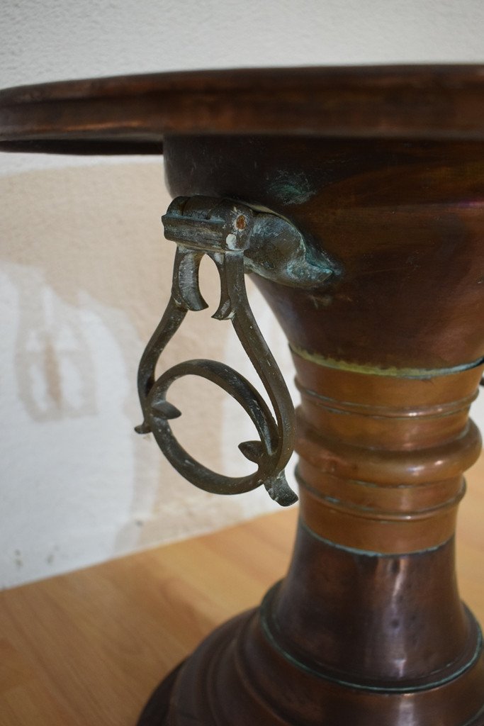 Copper Planter With Two Bronze Handles, It Is Dated 1904-photo-4