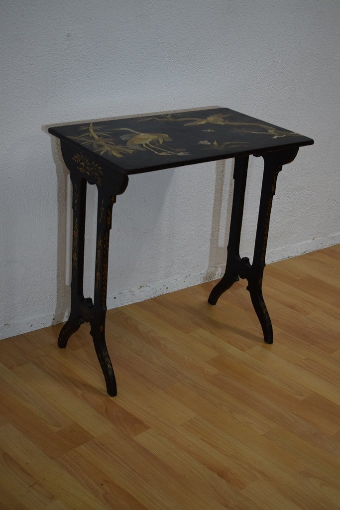 Set Of 4 Nesting Tables In Chinese Lacquer. Napoleon III Period-photo-3