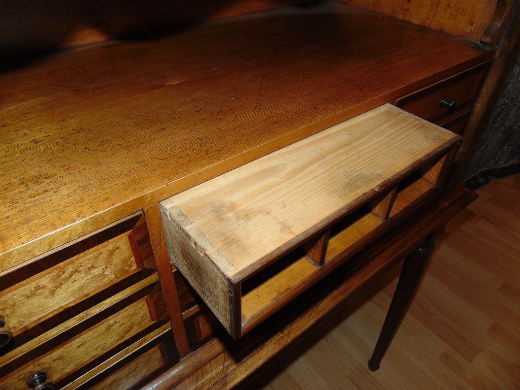 Cabinet Walnut, Maple Speckled And Filet De Bois De Rose. d'époque Louis-philippe-photo-7