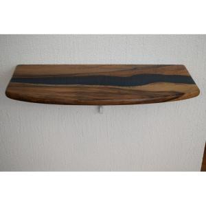 Console In Solid Walnut With Blue River
