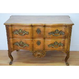 Louis XV Commode In Solid Walnut