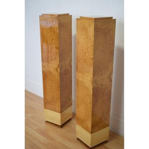 Art Deco Columns In Amboyna Burl