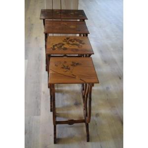 Art Nouveau Nesting Table Signed Gallé