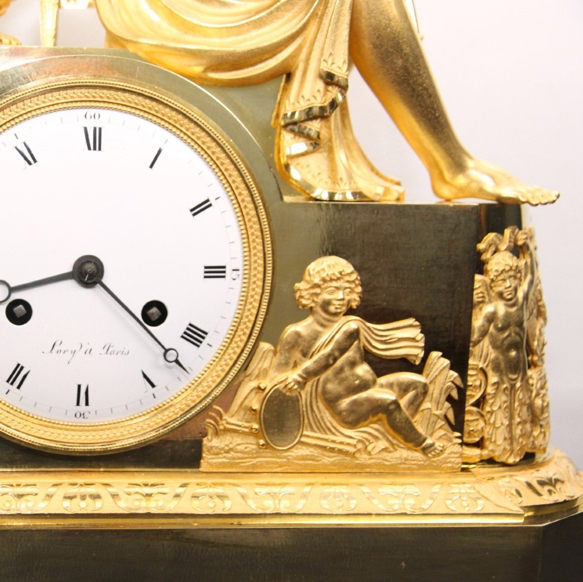 Very Special And Richly Decorated Empire Mantel Clock-photo-2