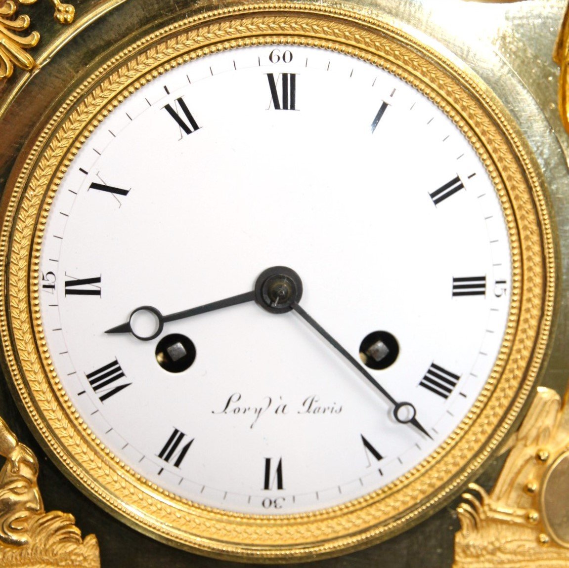 Very Special And Richly Decorated Empire Mantel Clock-photo-4