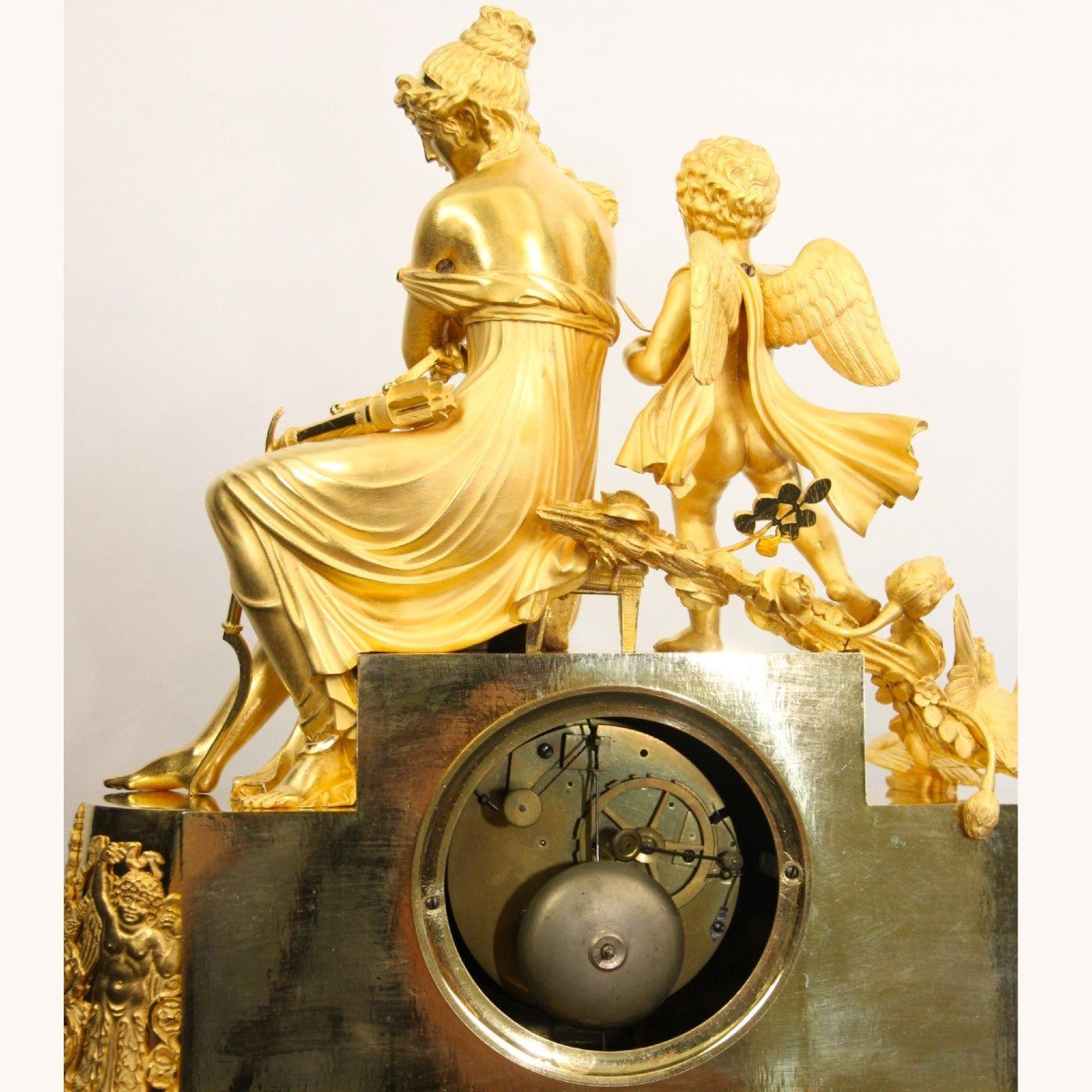 Very Special And Richly Decorated Empire Mantel Clock-photo-5