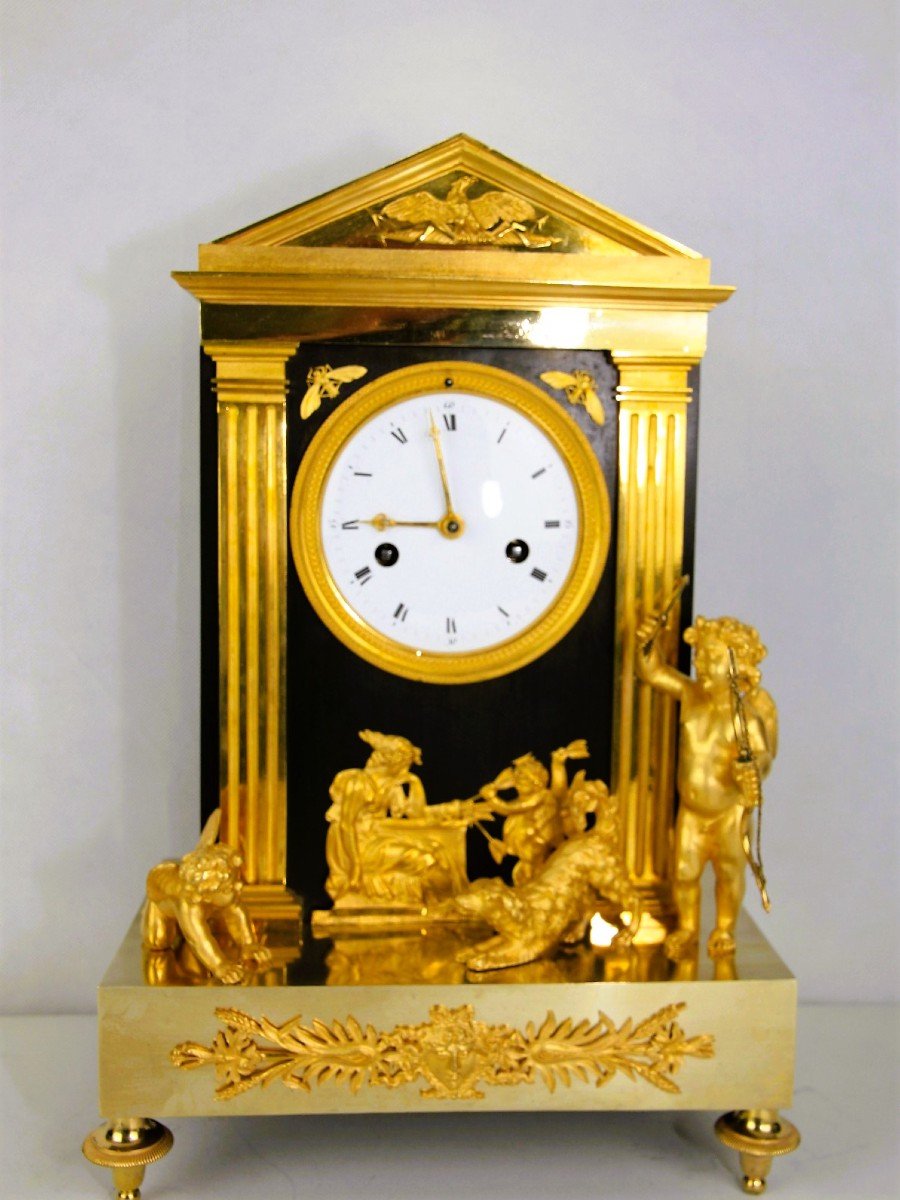 Empire Mantel Clock France In The Years 1800-1810-photo-1