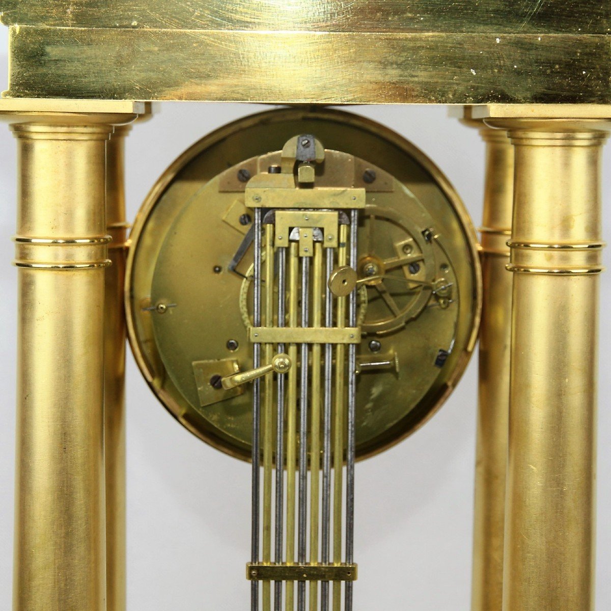 Pendule De Cheminée à Colonne En Bronze - France Vers 1820-photo-3