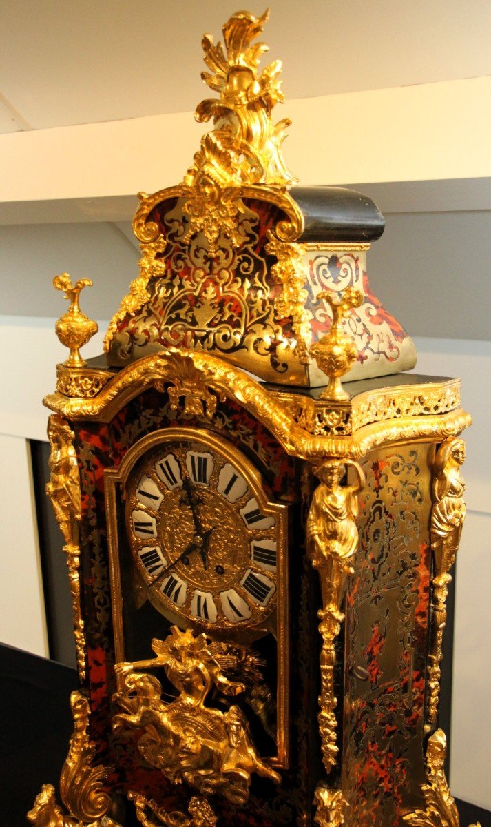 Boulle Clock Red Turtle Horse Type Boulle 1850-1860-photo-2