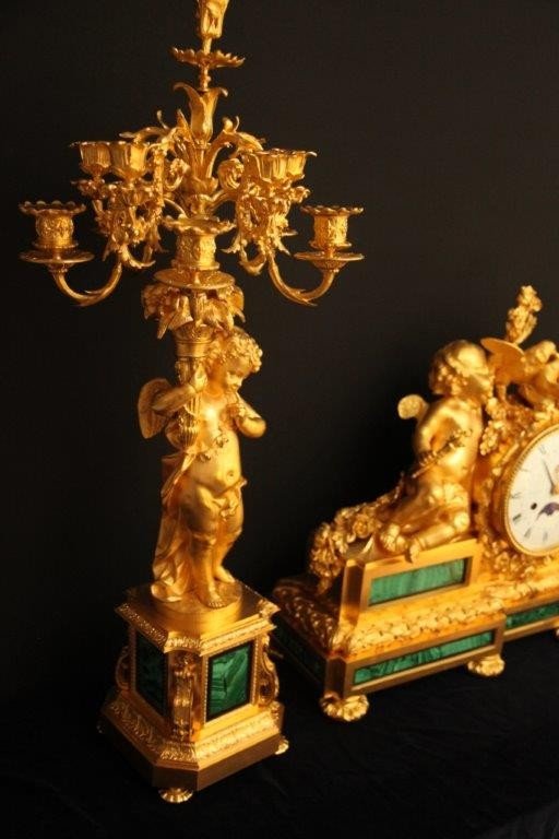 Antique French Gilt Bronze Mantel Clock-photo-3