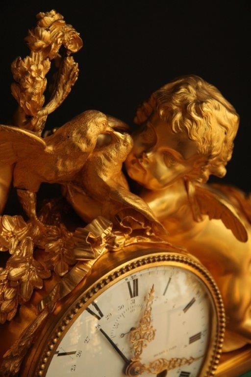 Antique French Gilt Bronze Mantel Clock-photo-6