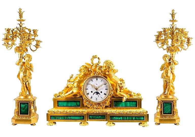 Antique French Gilt Bronze Mantel Clock