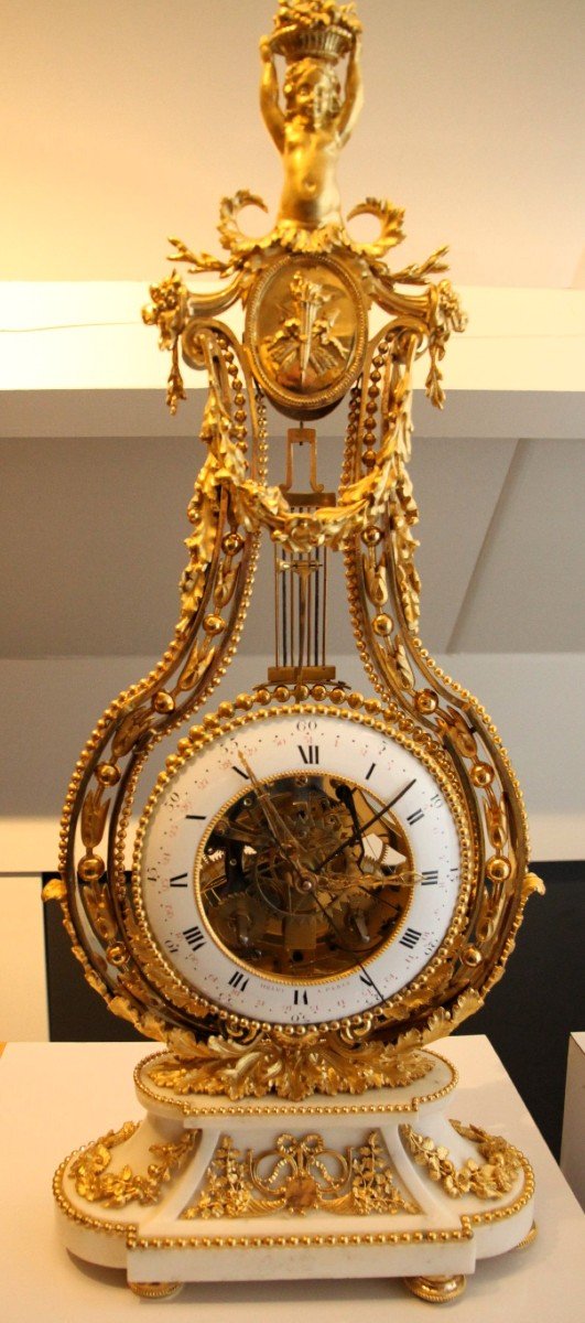 Pendule Lyra Louis XVI Qualité Musée