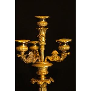 Set Of Gilt Bronze Candlesticks