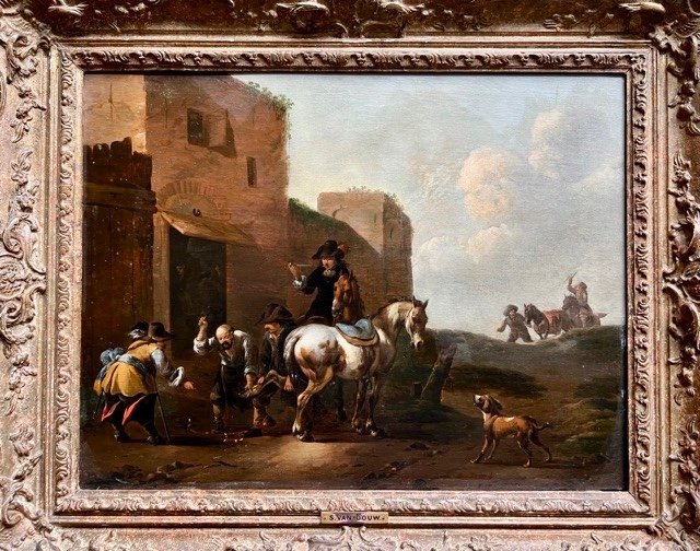 Simon Van Douw 1630 -1677- Ecole Flamande - Maréchal Ferrant-photo-2