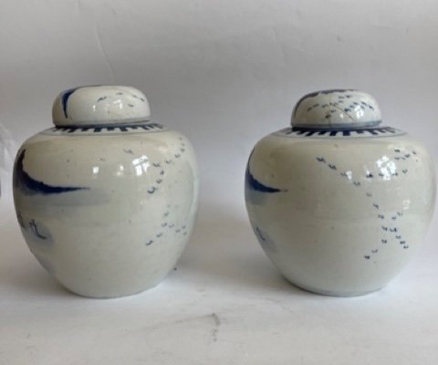 Chine XIX è - Paire De Potiches En Porcelaine à Décor En Camaïeu Bleu -photo-3