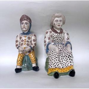 Pair Of 18th Century Lille Earthenware Jacquot Pots 