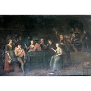 Flemish School, Late 17th Century - "inn Scene"