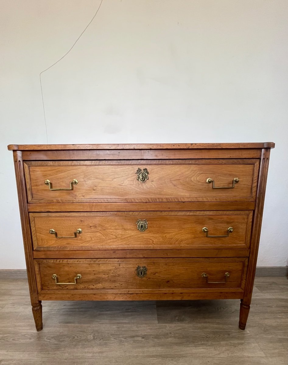 Commode d'époque Louis XVI En Noyer Fin XVIIIème