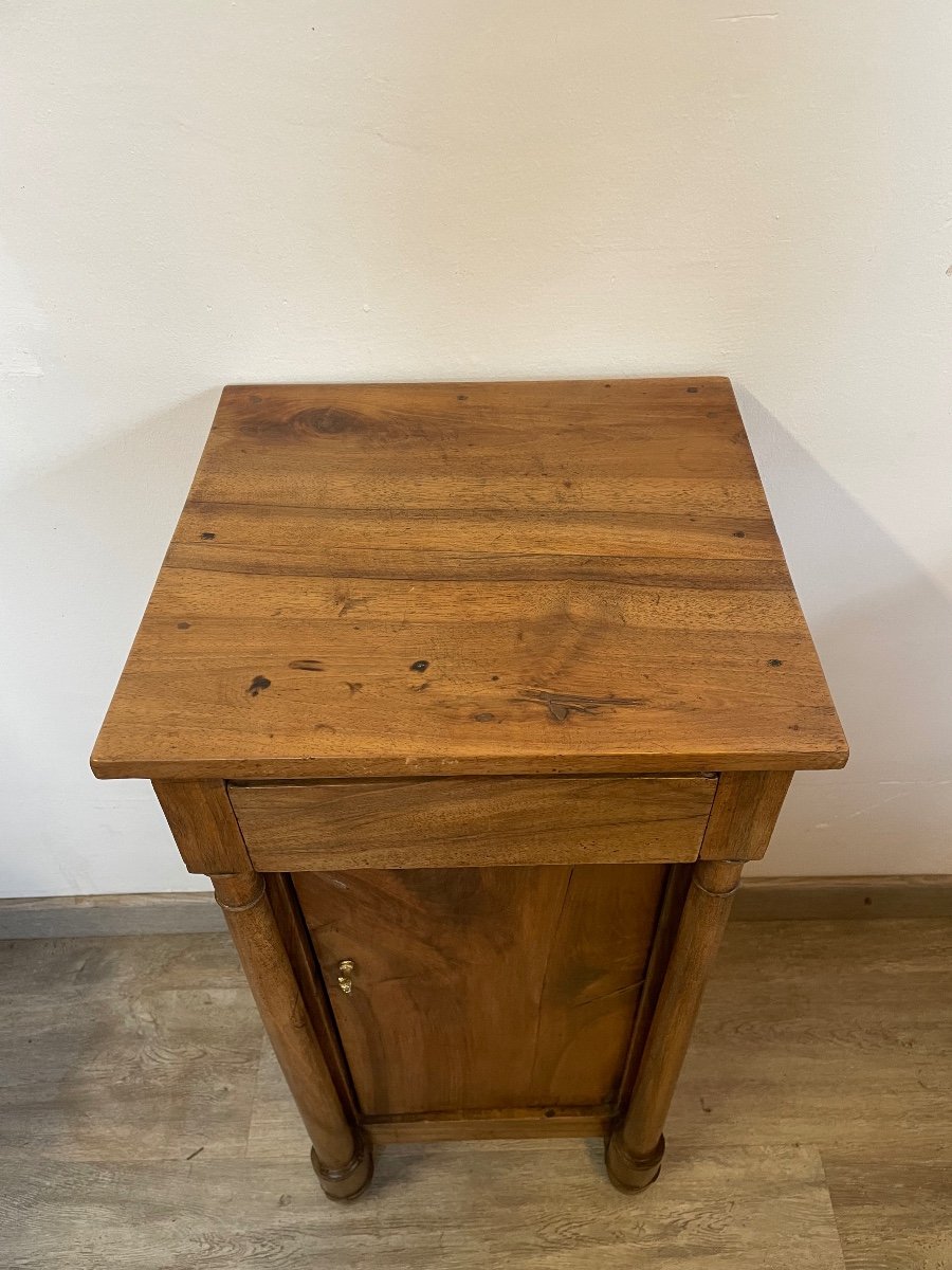 Empire Period Walnut Bedside Table With Detached Columns-photo-4