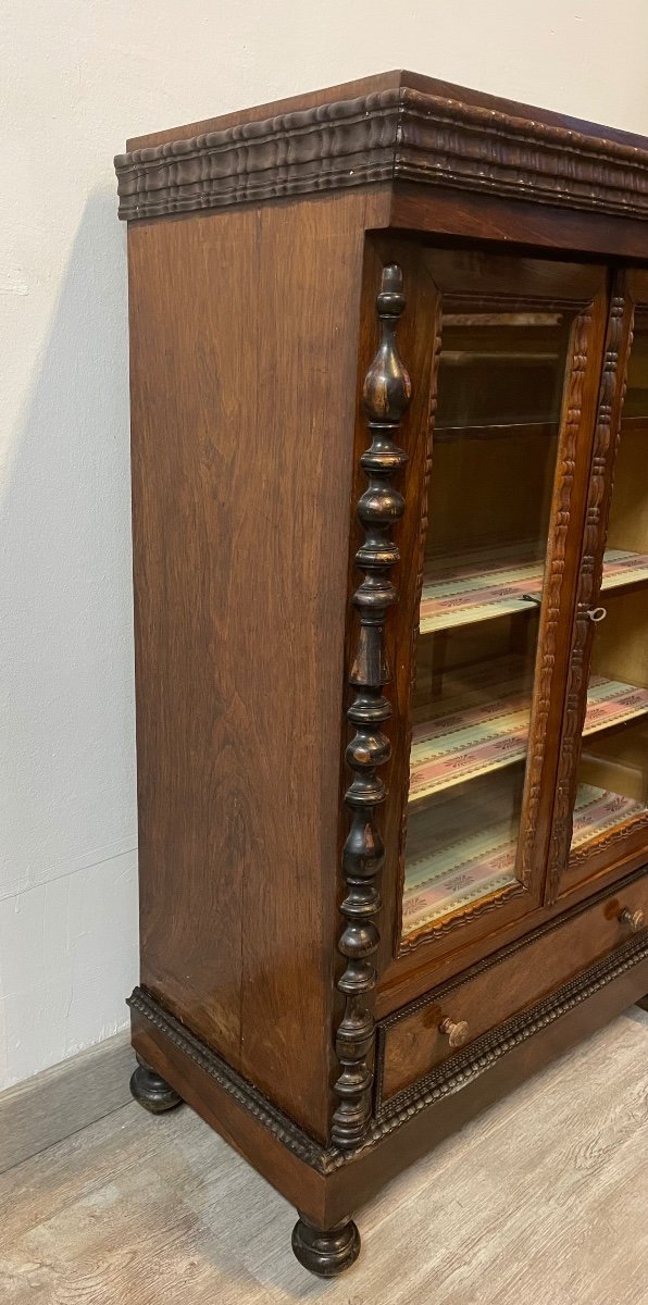 Napoleon III Period Display Cabinet In Rosewood -photo-3