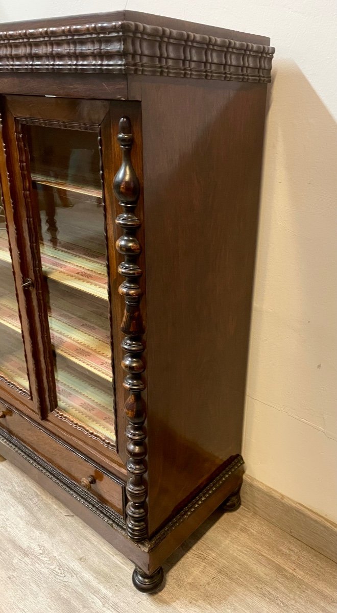 Napoleon III Period Display Cabinet In Rosewood -photo-4