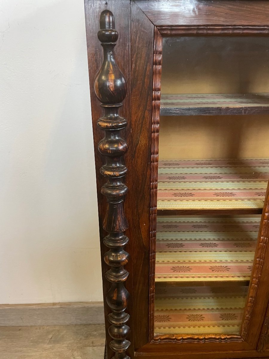 Napoleon III Period Display Cabinet In Rosewood -photo-4