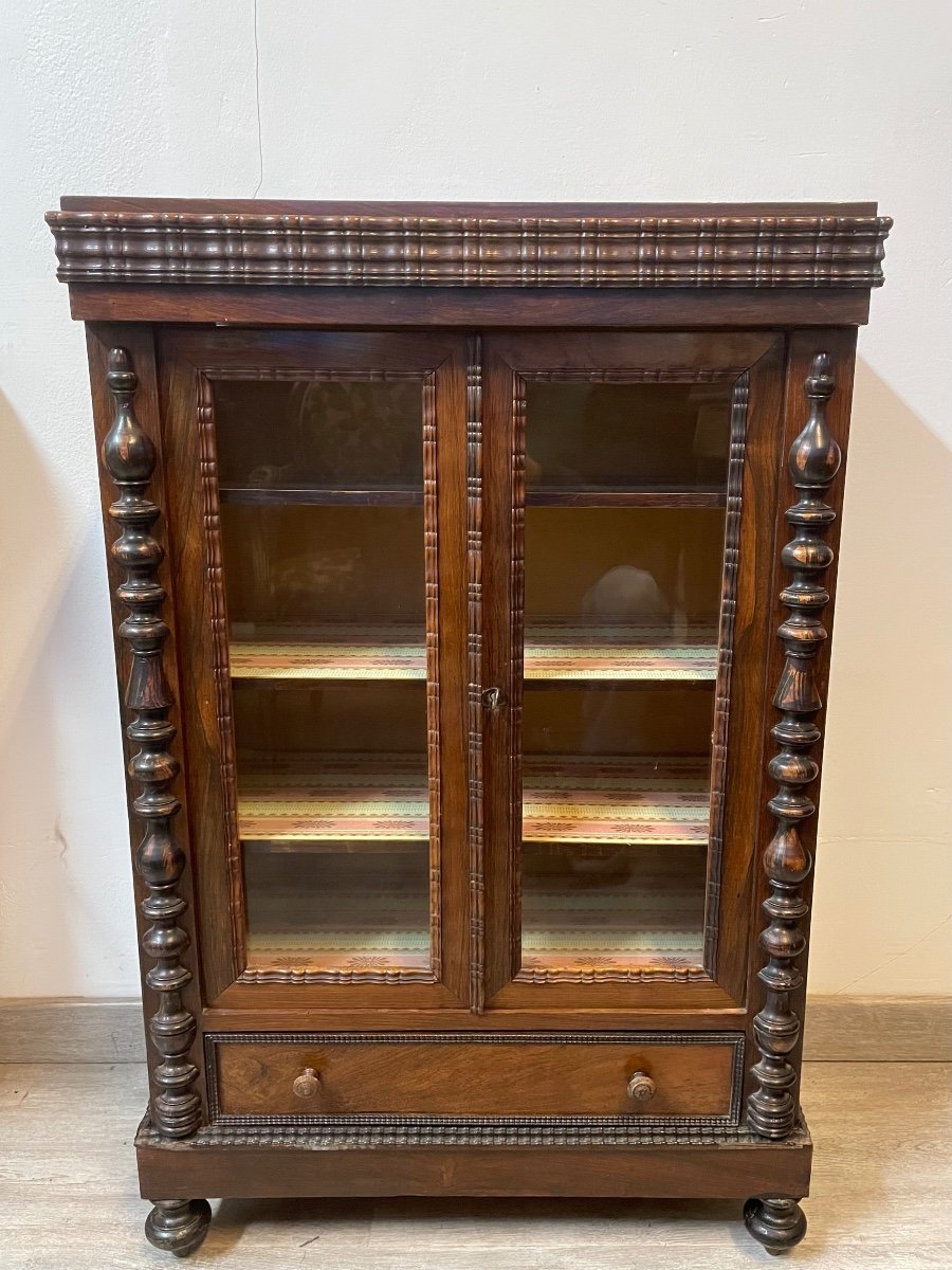 Napoleon III Period Display Cabinet In Rosewood 