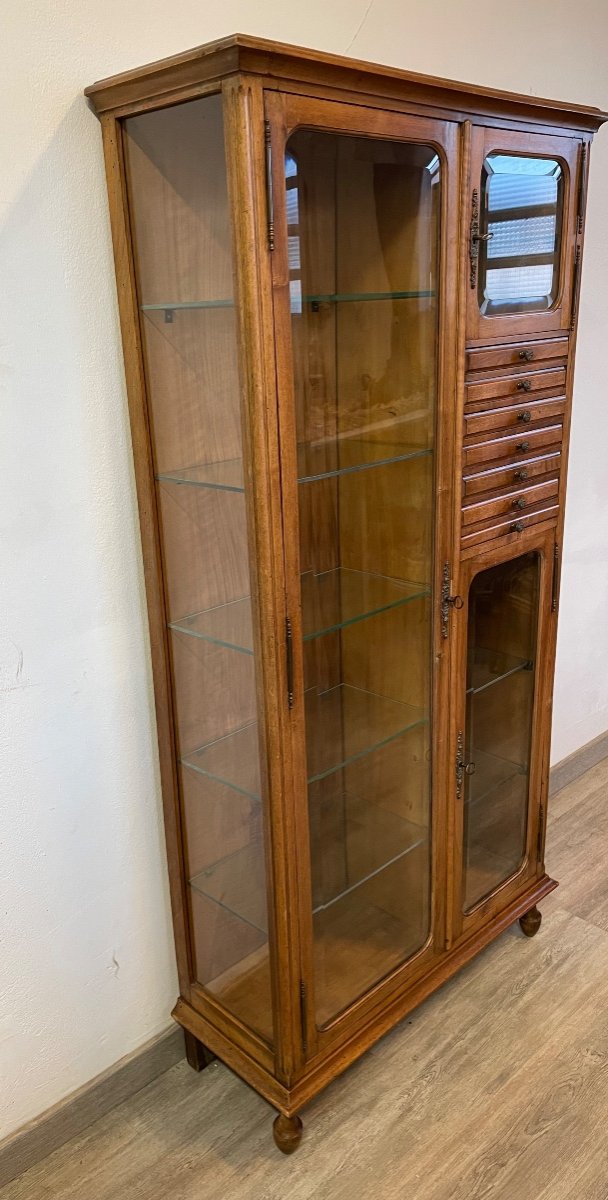 Solid Walnut Dentist Display Cabinet -photo-3