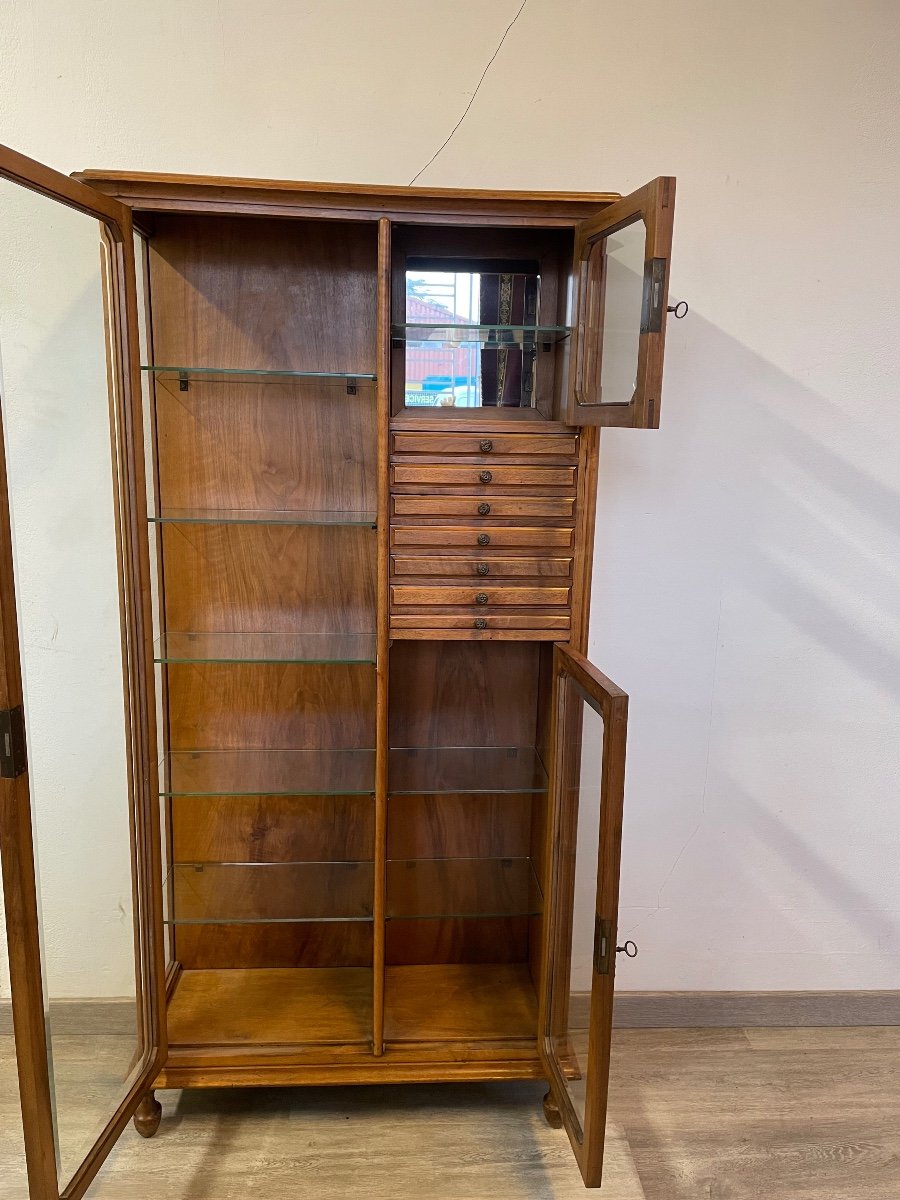 Solid Walnut Dentist Display Cabinet -photo-1