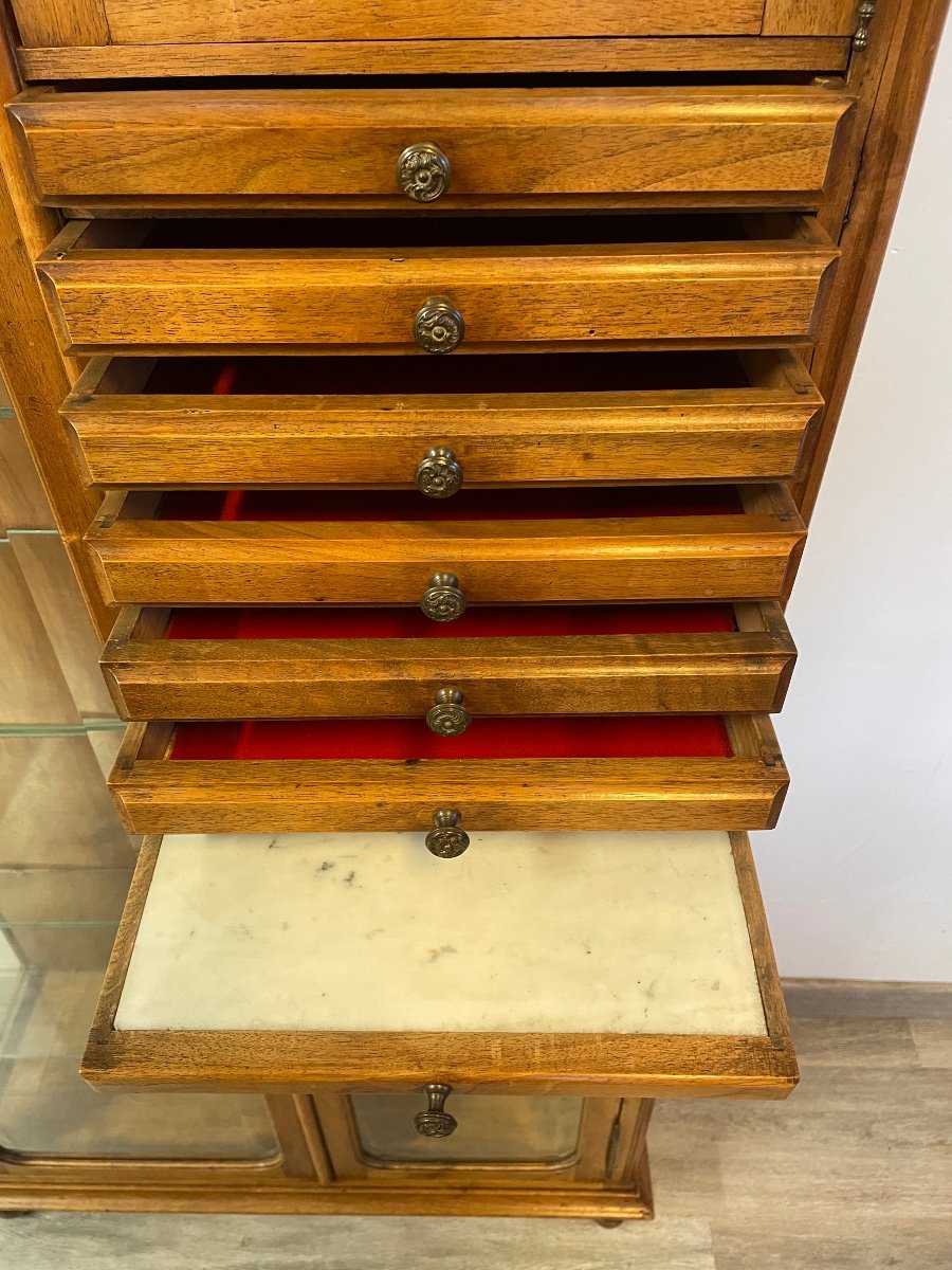 Solid Walnut Dentist Display Cabinet -photo-2