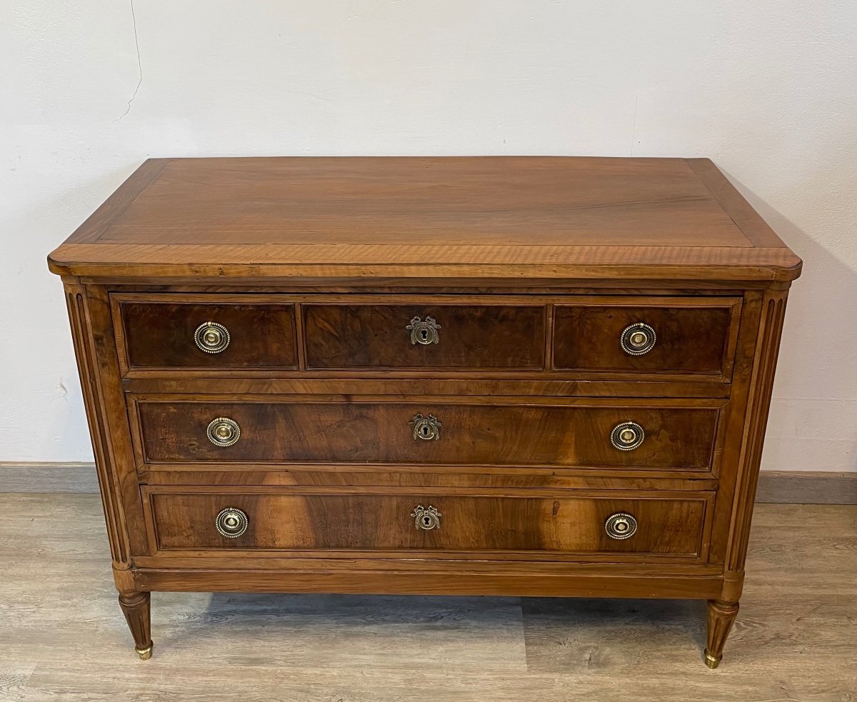 Commode De Style Louis XVI En Noyer Vers 1920-photo-2