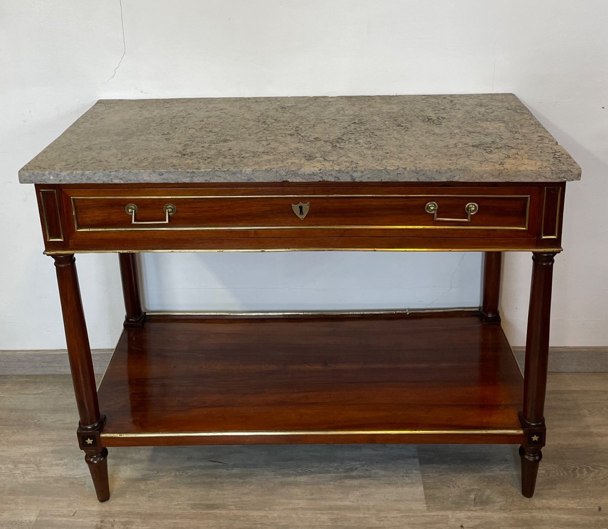 Directoire Period Console Table In Walnut With Columns Circa 1790-photo-2