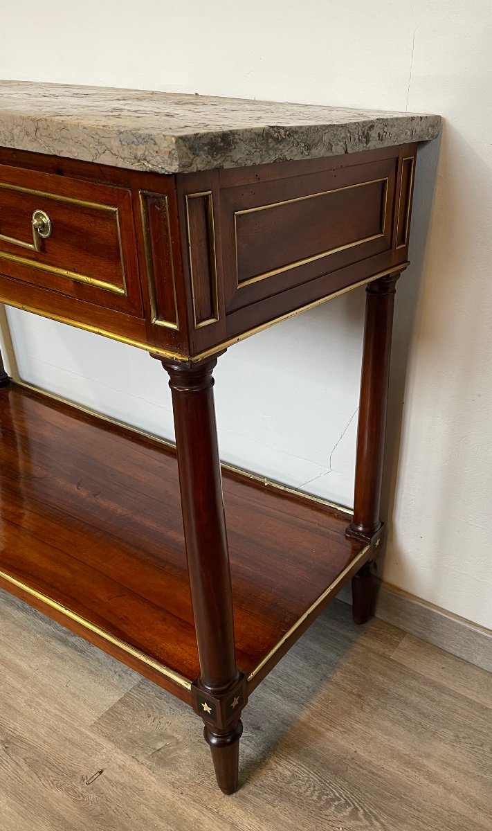 Directoire Period Console Table In Walnut With Columns Circa 1790-photo-4