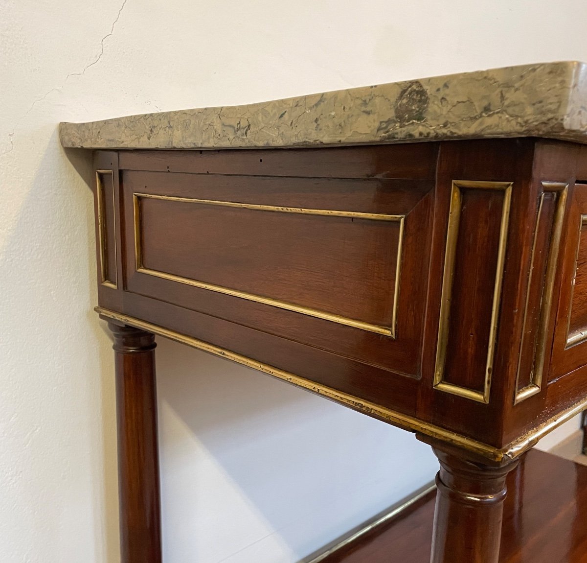 Directoire Period Console Table In Walnut With Columns Circa 1790-photo-3