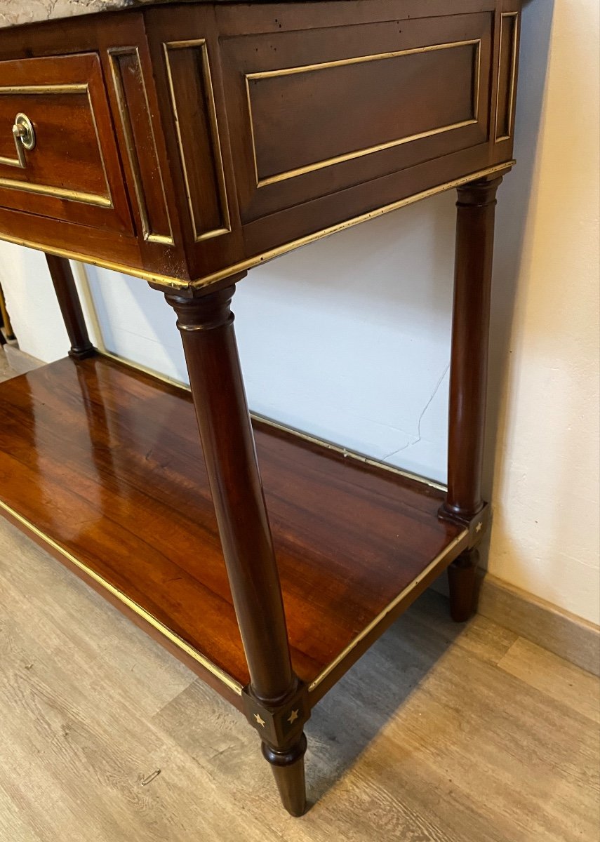 Directoire Period Console Table In Walnut With Columns Circa 1790-photo-4