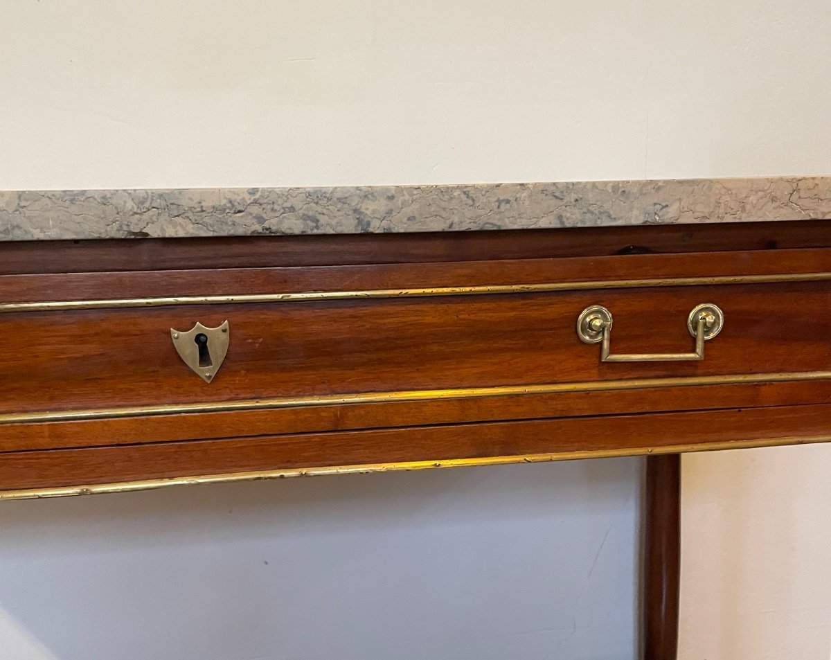 Directoire Period Console Table In Walnut With Columns Circa 1790-photo-6