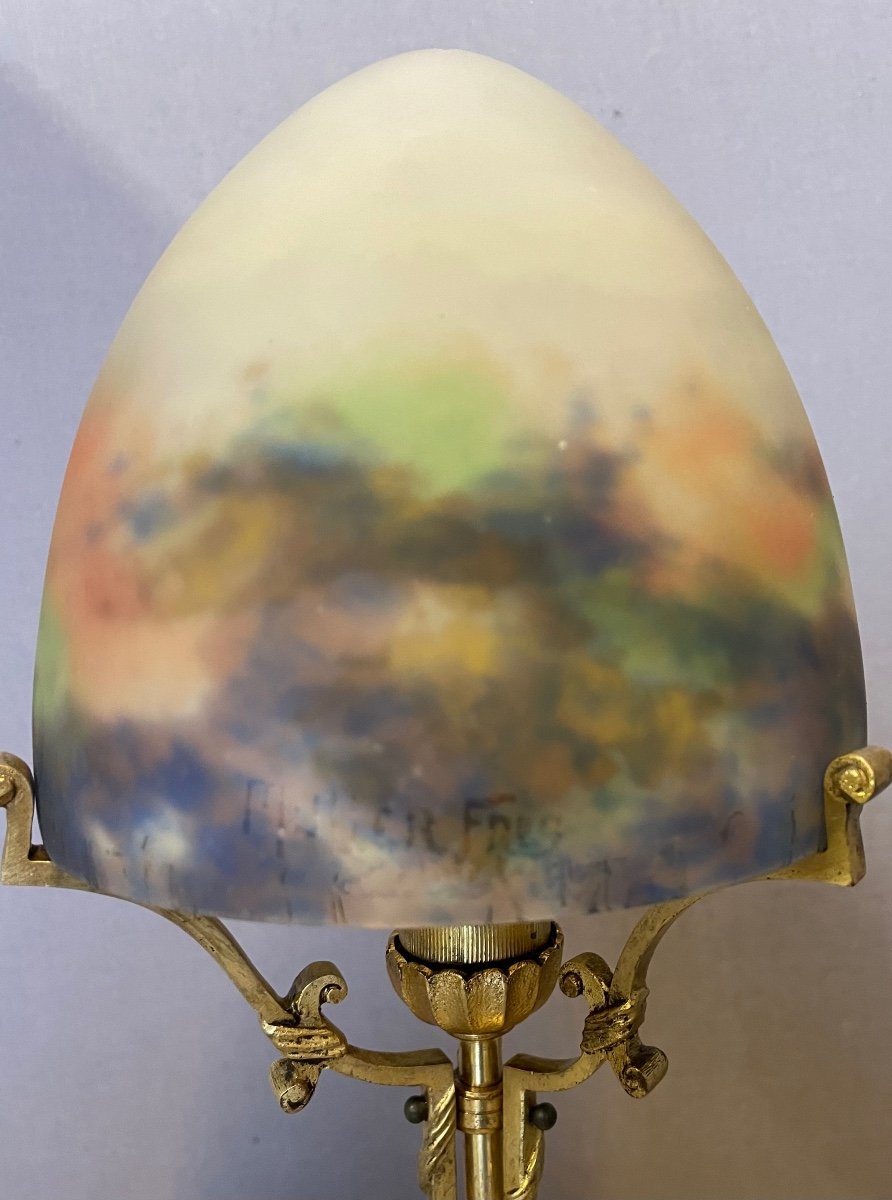 Glass Paste Lamp Signed Muller -photo-2