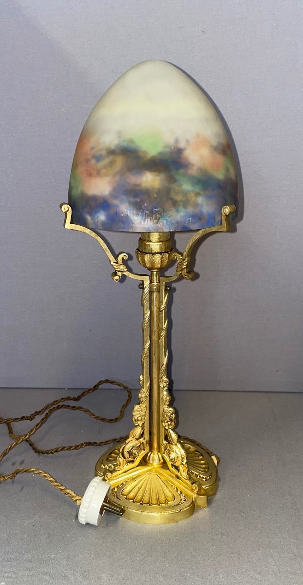 Glass Paste Lamp Signed Muller -photo-3