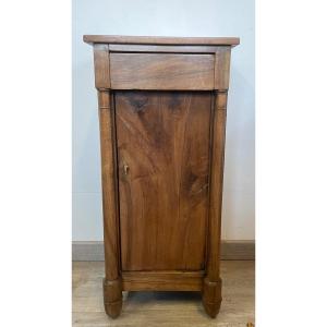 Empire Period Walnut Bedside Table With Detached Columns