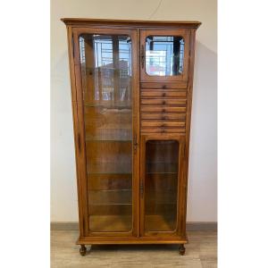 Solid Walnut Dentist Display Cabinet 