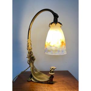 Muller Gilt Bronze Desk Lamp Circa 1900