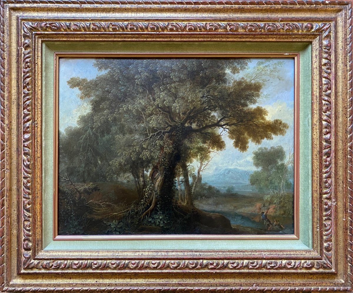 Paire De Paysages Forestiers Avec Rivière, Brinckmann Philipp Hieronymus, 1709 - 1761-photo-2