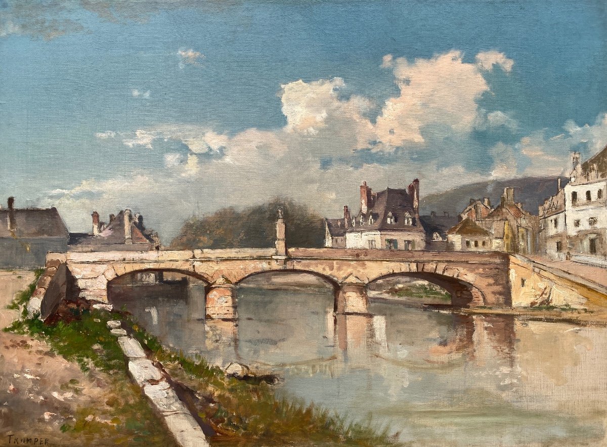 Le Pont, Trumper August, Altona 1874 - 1956 Oberhausen, Peintre Allemand