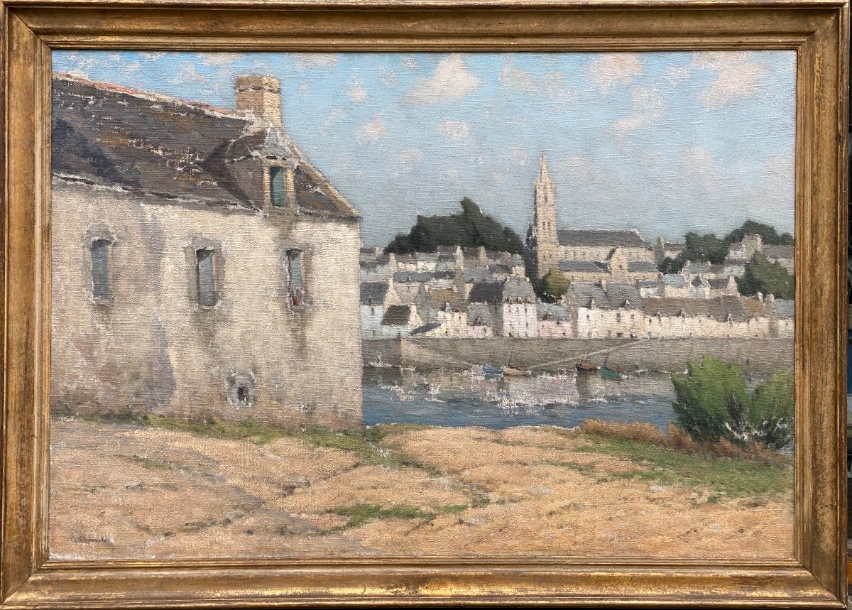 Chauvelon Gabriel, Nantes 1875 - ? Peintre Français , Village Riverain - Port De Tréboul